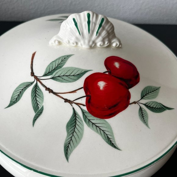 Homer Laughlin Red Apple Covered Vegetable Dish // Vintage 1950s Kitchen - Picture 3 of 7